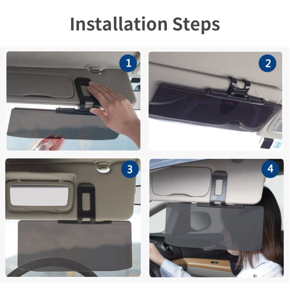 Sun Visor Extender for Car Windshield Polarized Anti Glare Car Visor Extension Angle Adjustable Sun Blocker and Night Vision Visor